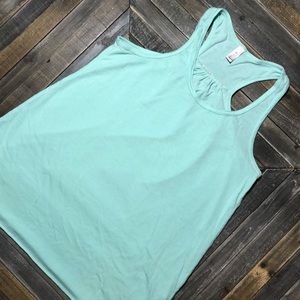 Green/Blue Bella Canvas Racerback tank top